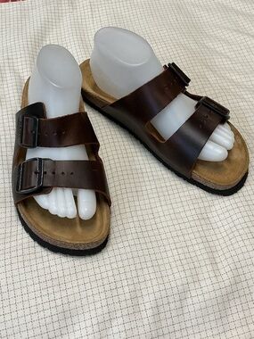 Naot Santa Barbara sandals leather straps brown women’s 9 EU 40 narrow